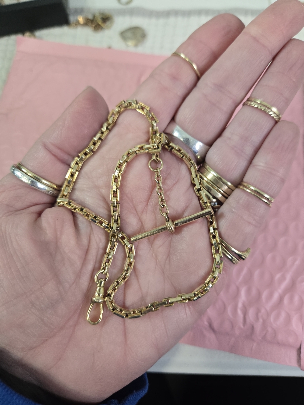 Gold Filled Bar Toggle Watch Chain